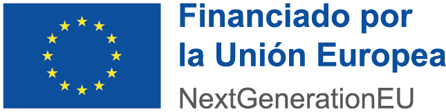 Logotipo de la Unión Europea con el texto "Financiado por la Unión Europea" y "NextGenerationEU", representando el apoyo financiero de la UE para iniciativas de desarrollo y recuperación.